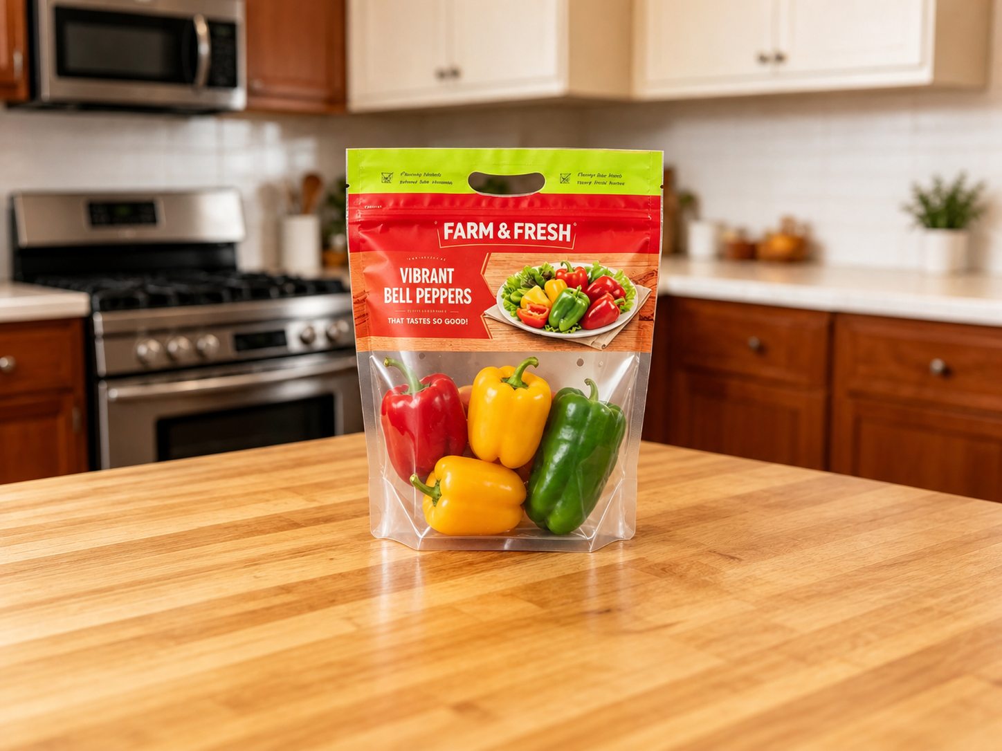bell pepper carry pouch expanded Ventilated bell pepper carry pouch with die-cut handle