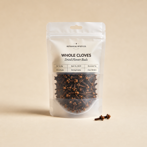 Clear whole clove zipper pouch with hang hole