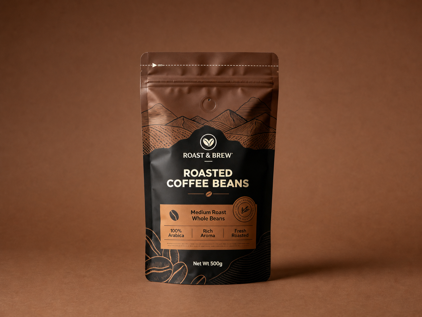 coffee bean valve pouch expanded Coffee Bean Valve Pouch flexible packaging example