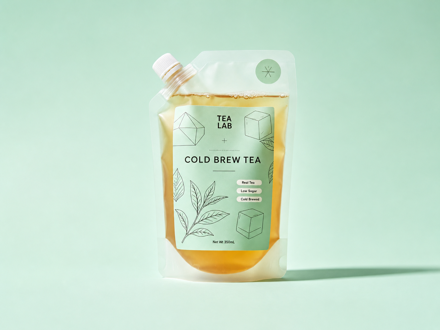 cold brew tea spout pouch expanded Cold Brew Tea Spout Pouch flexible packaging example