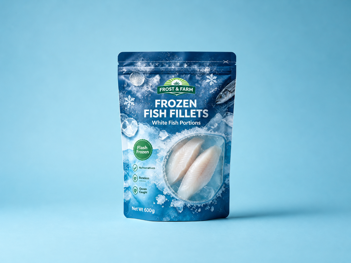frozen fish zipper pouch expanded Frozen Fish Zipper Pouch packaging example