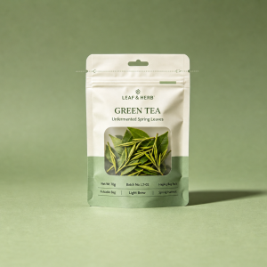 Green tea window zipper pouch with hang hole