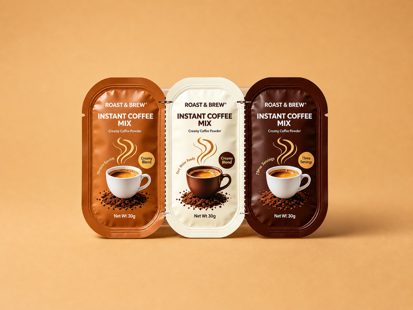 instant coffee single serve sachet expanded Instant Coffee Single-Serve Sachet flexible packaging example