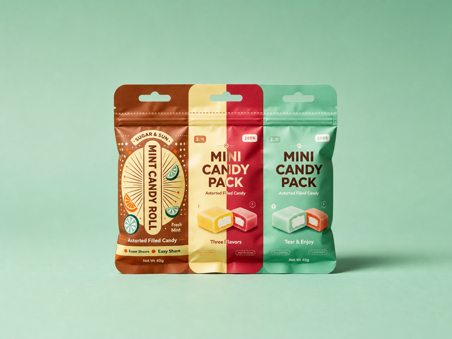 mini candy stand up pouch expanded Mini Candy Stand-Up Pouch flexible packaging example