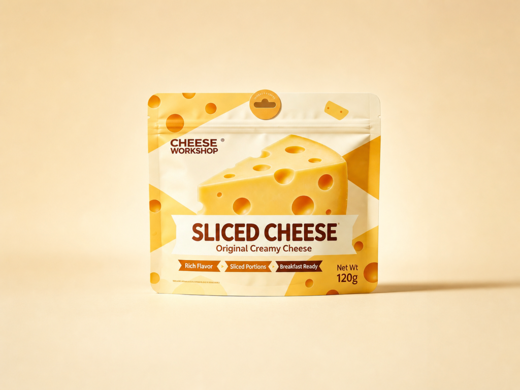 Sliced Cheese Zipper Pouch — full product view