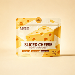 Sliced Cheese Zipper Pouch — full product view
