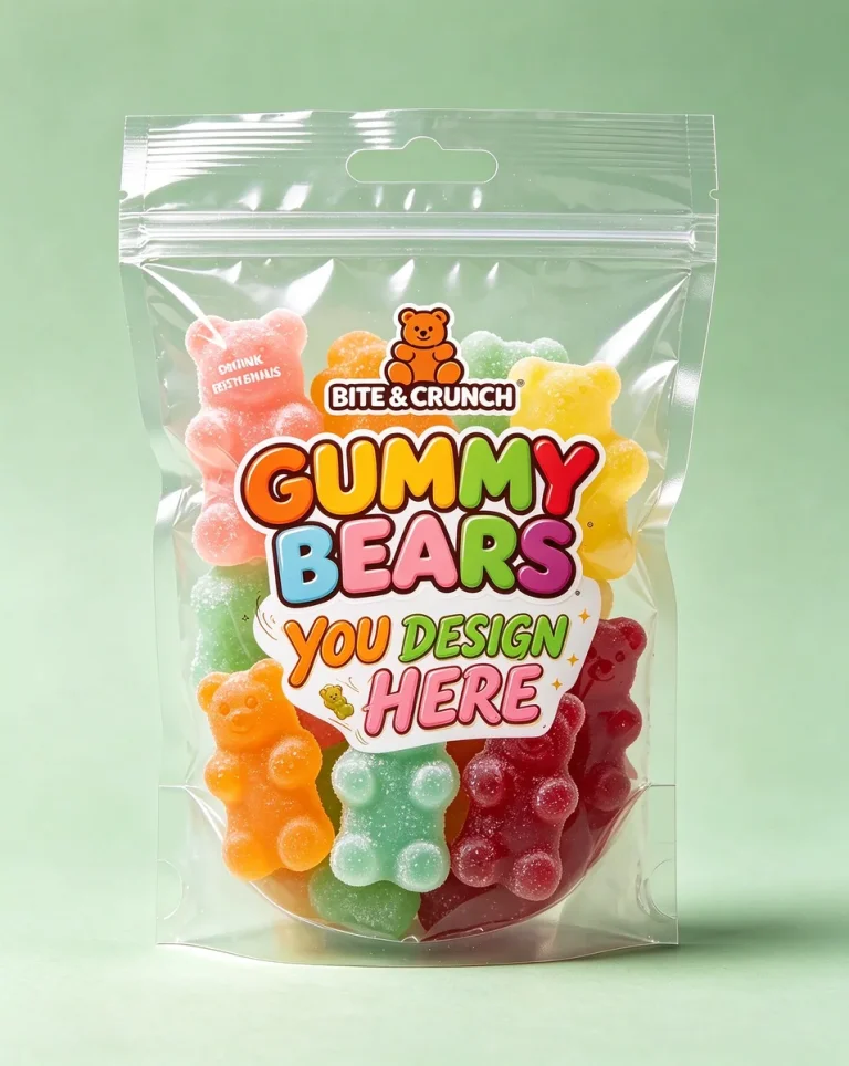 Home Clear Gummy Candy Zipper Pouch