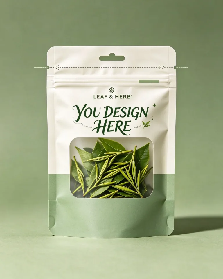 Home Green Tea Window Zipper Pouch